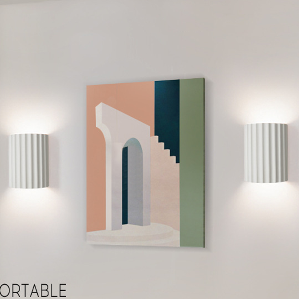 Galerie 26 d'appliques murales modernes en résine en forme de demi-cercle