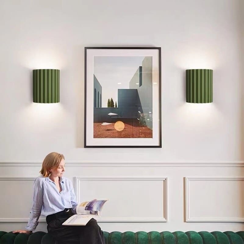 Galerie 18 d'appliques murales modernes en résine en forme de demi-cercle