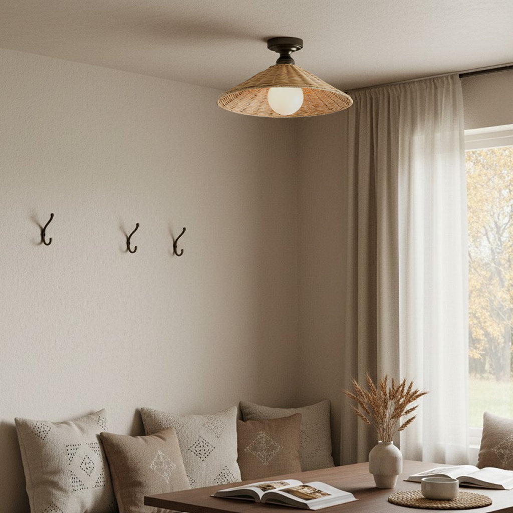 Lampada da soffitto in rattan conico Lila Farmhouse6.webp__PID:3e65ea0e-a707-424b-946d-6b7b814b95c1