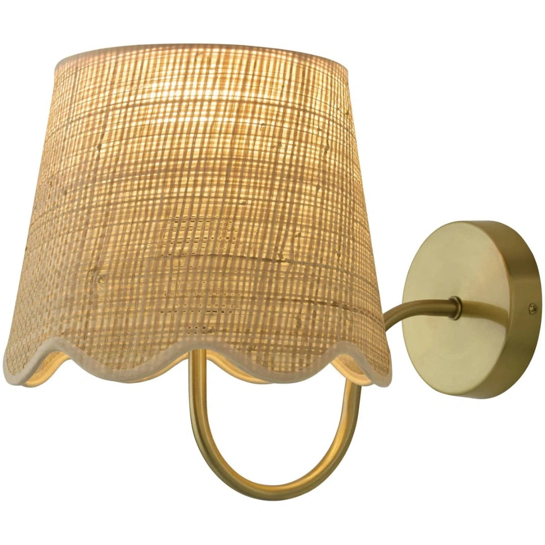 Applique murale tambour en rotin Tracie Farmhouse dorée sur webp__PID:bc524604-d137-43f8-8c10-ce51ecf6d986