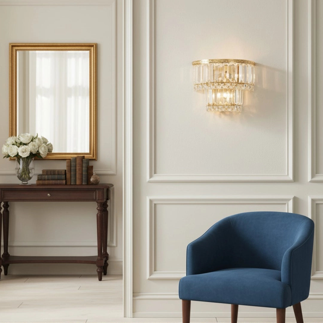 Vägglampa i kristallglas i vintagestil i Sterling-stil10.webp__PID:893e3e12-049c-45f2-b6e4-ffd82de4e507