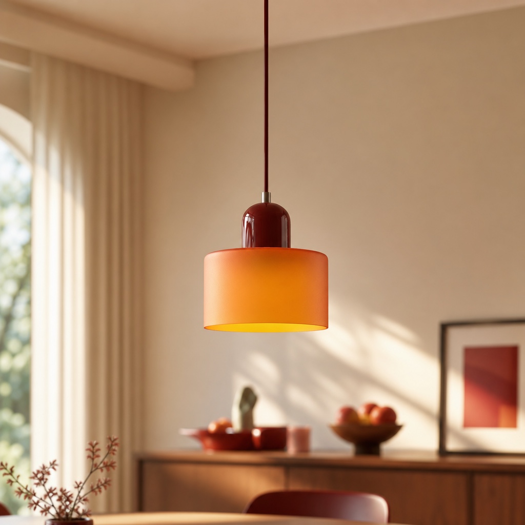 Kleine Bauhaus hanglamp van gebrandschilderd glas, galerij 10