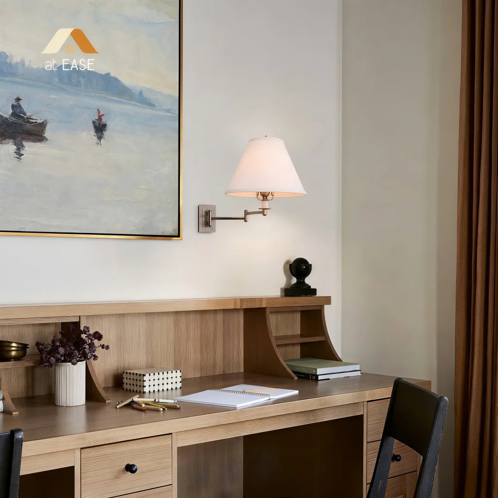 Arlington Linen Shade Metal Swing Arm Wall Lamp 6.webp__PID:8ecb4b91-71d0-4b3a-9235-9c646e51d479