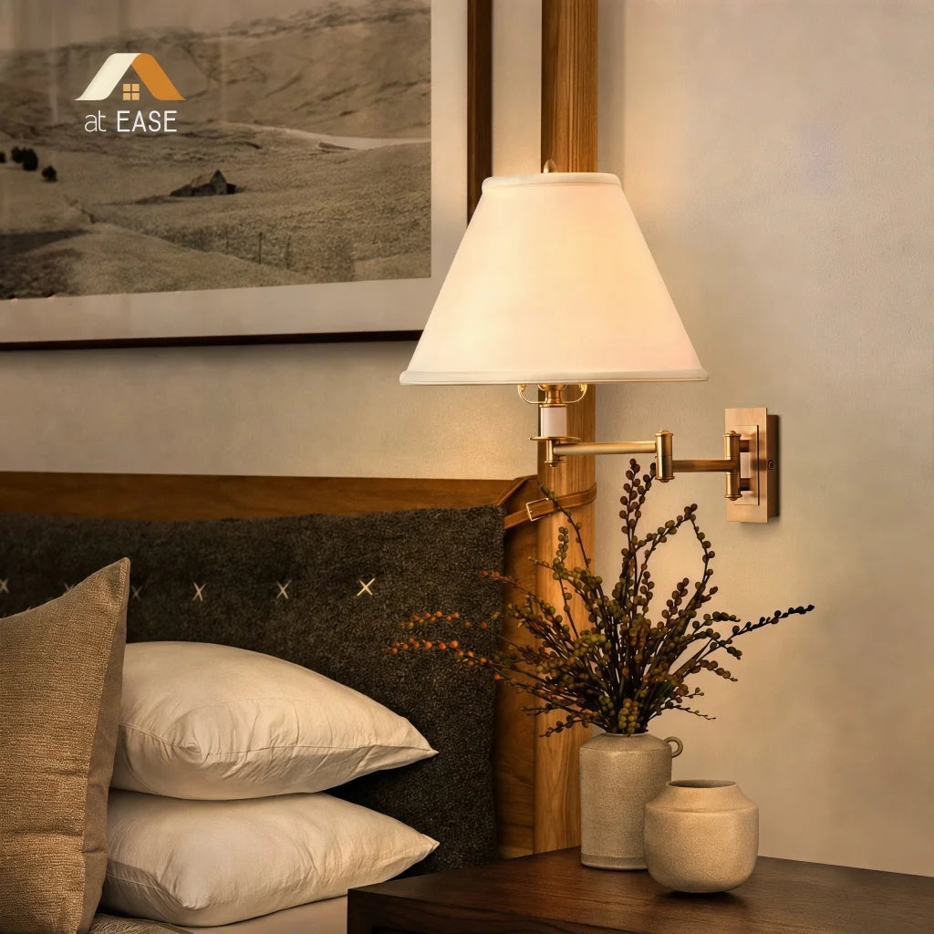 Arlington Linen Shade Metal Swing Arm Wall Lamp 4.webp__PID:37608ecb-4b91-41d0-8b3a-d2359c646e51